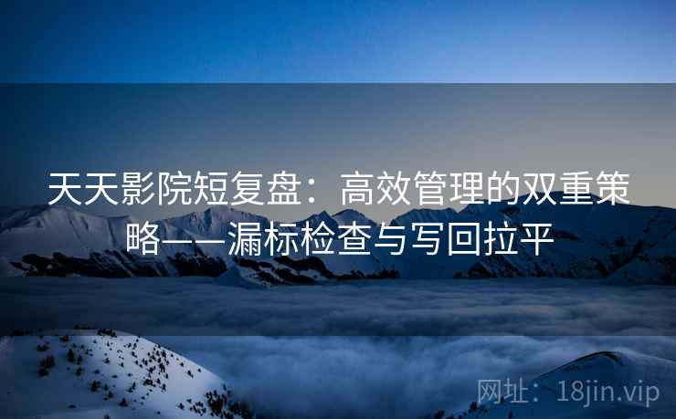 天天影院短复盘：高效管理的双重策略——漏标检查与写回拉平